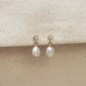 18k Gold Filled Fresh Water Baroque Pearl Dangling Earrings