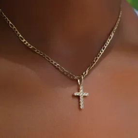 18k Vermeil Micro Diamond Cross