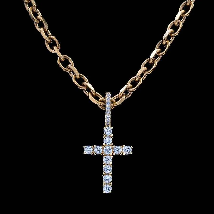 18k Vermeil Micro Diamond Cross