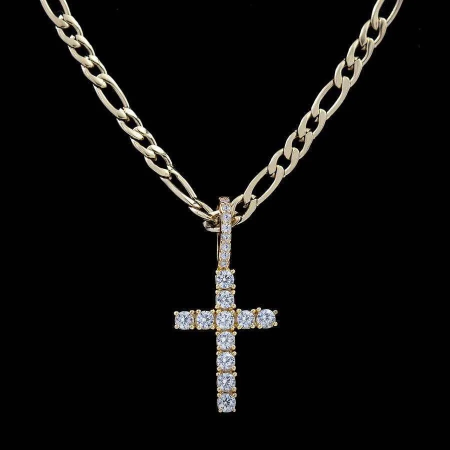 18k Vermeil Micro Diamond Cross