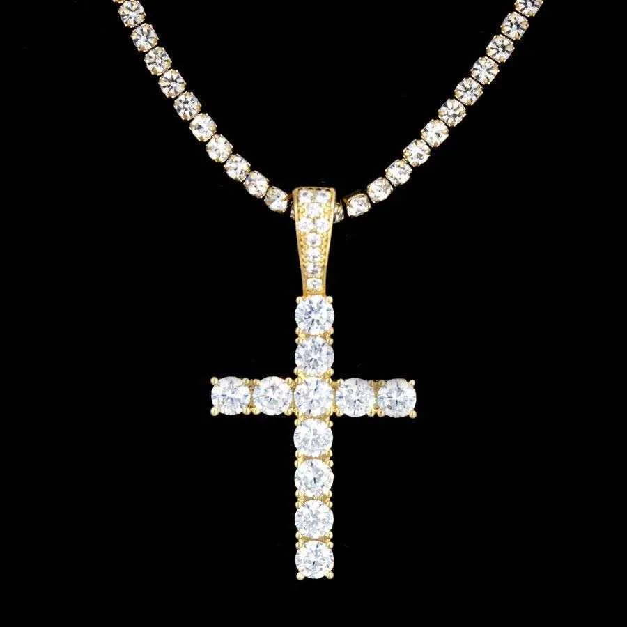 18k Vermeil Micro Diamond Cross