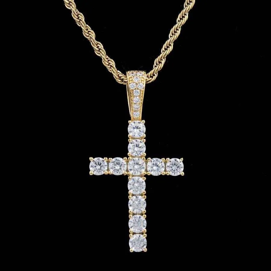 18k Vermeil Micro Diamond Cross