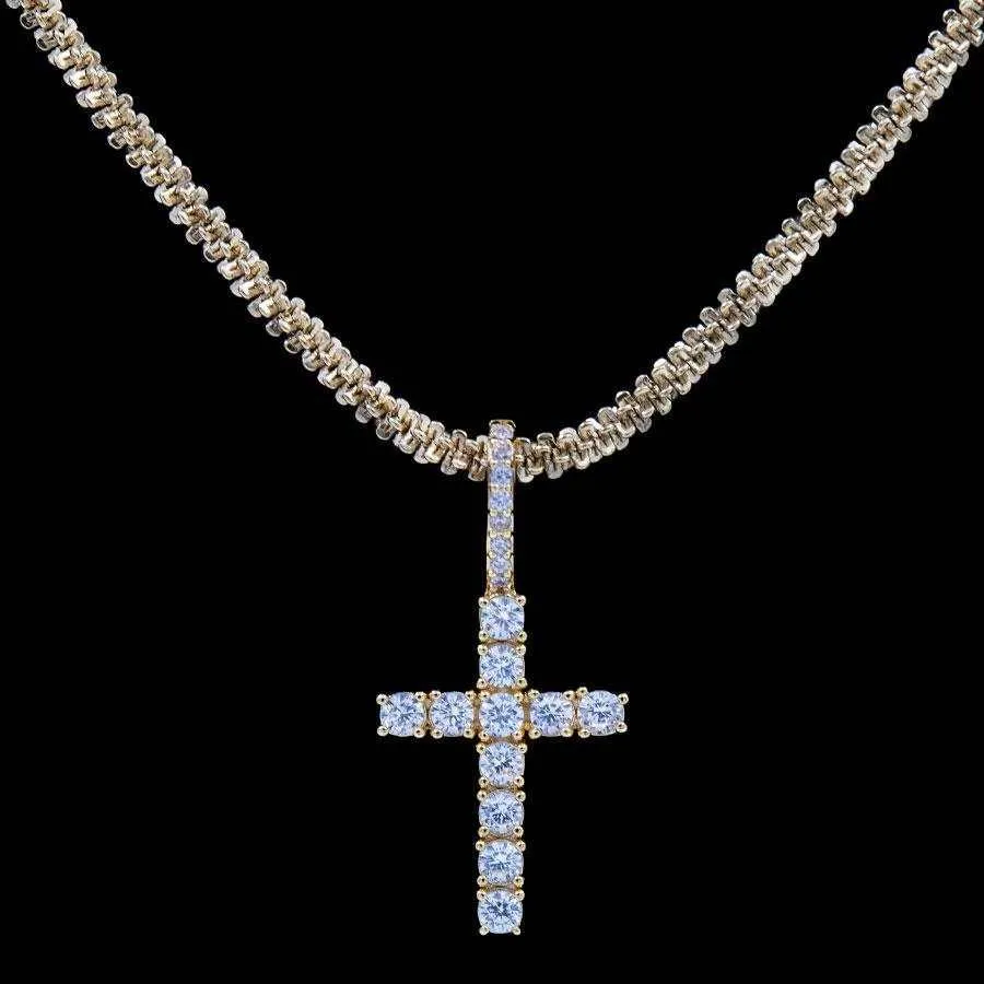 18k Vermeil Micro Diamond Cross