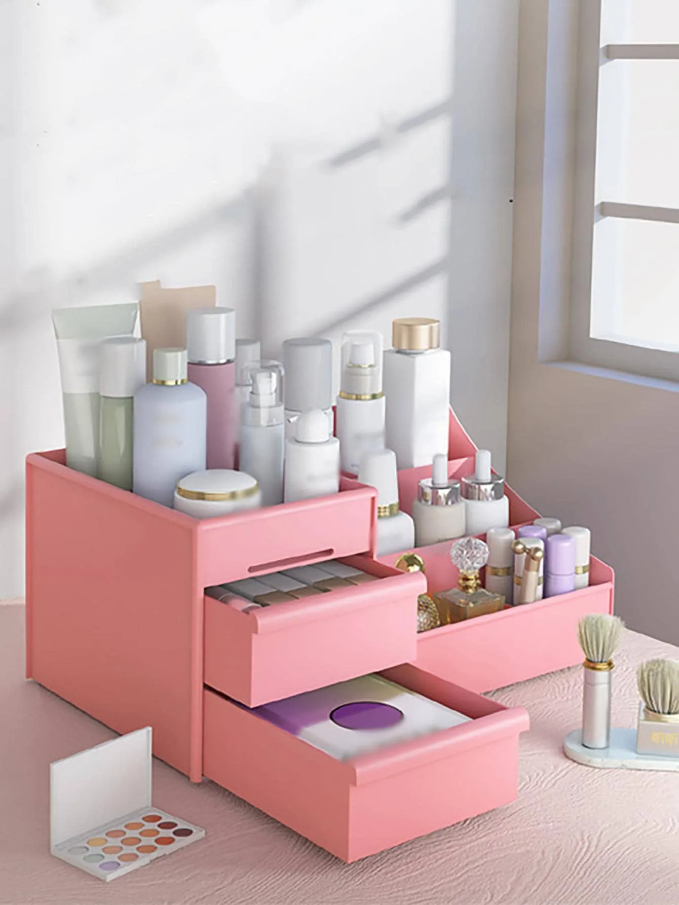 1pc Solid Color Cosmetic Storage Box