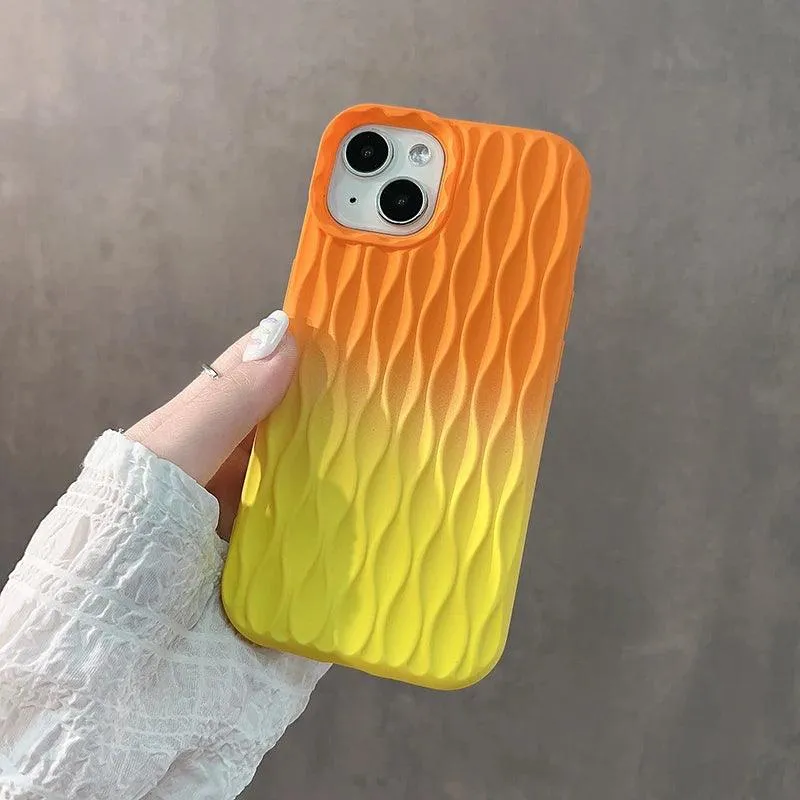 3D Water Ripple Stripe Cute Phone Case For iPhone 15, 14, 13, 12, 11 Pro Max