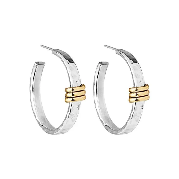 A Najo Tumbaga Amarres Sterling Silver Hoop Earrings