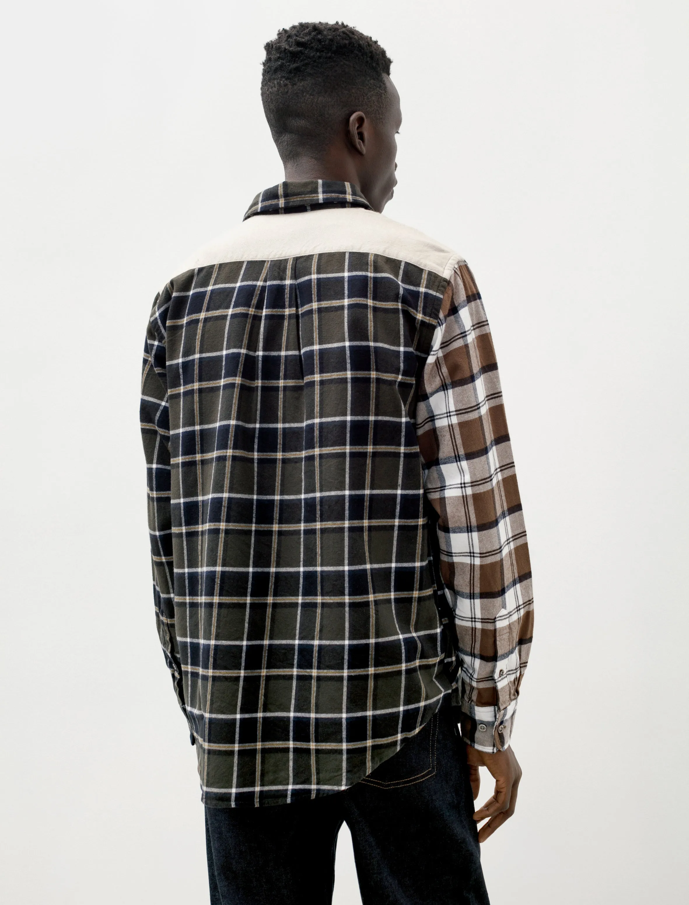 Algot Mixed Flannel Check Beech Green