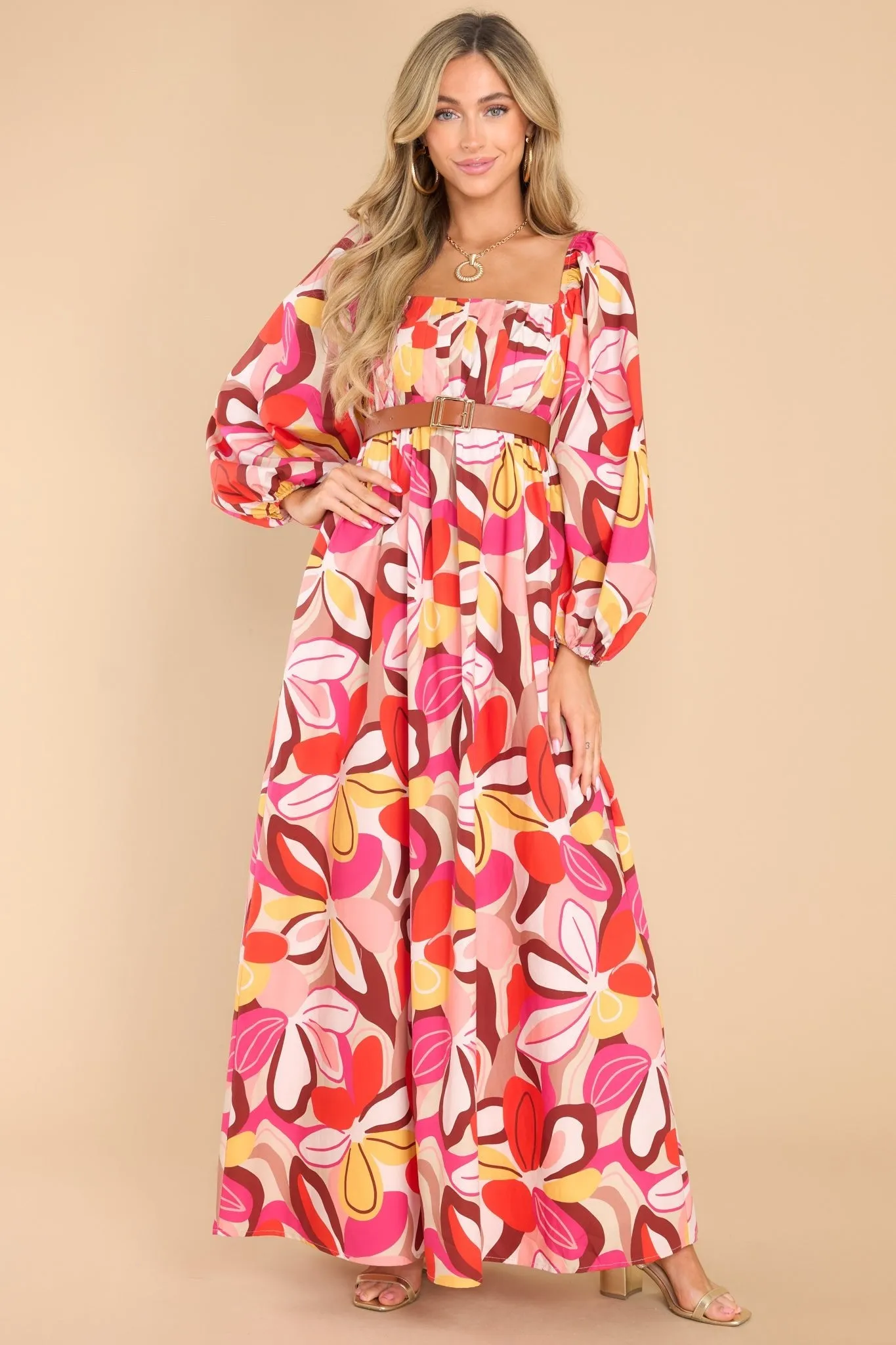 Always Captivating Pink Floral Maxi Dress