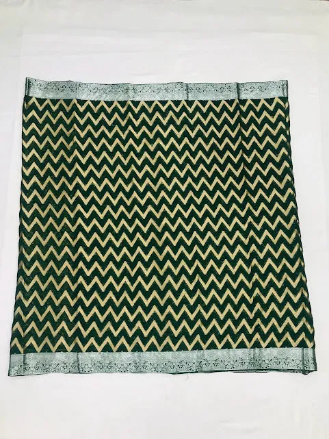 Appealing Green Colored Georgette Printed Work Saree For Women