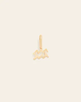 Aquarius Zodiac Charm - 10k Solid Gold