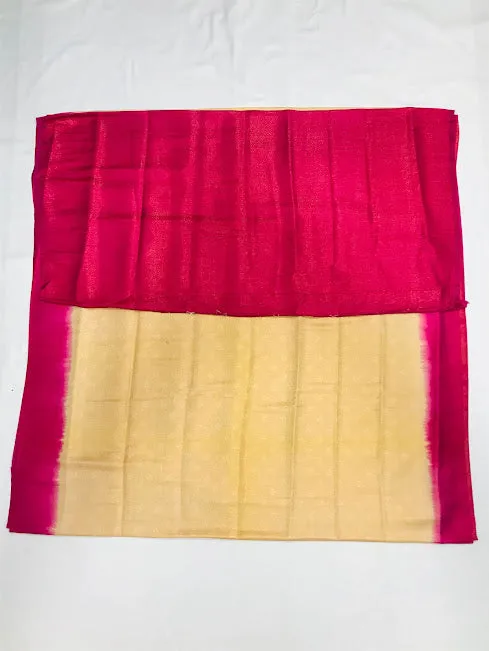 Attractive Cream Color Soft Silk Saree With Flower Motifs And Contrast Pallu With Fancy Tassels