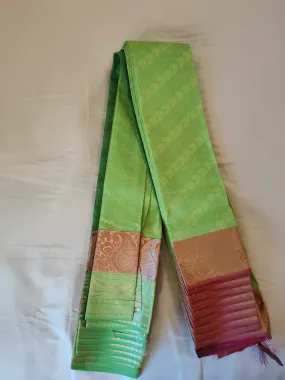 Beautiful Parrot Green Kuppadam Silk Saree