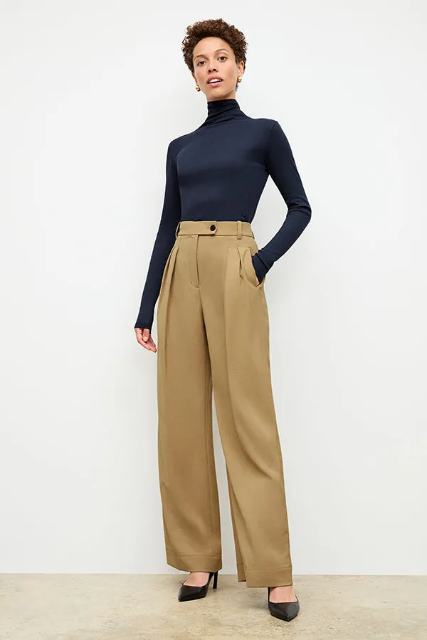 Bia Pleated Trouser - Air Twill :: Macaroon