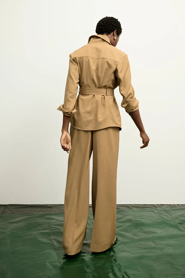 Bia Pleated Trouser - Air Twill :: Macaroon