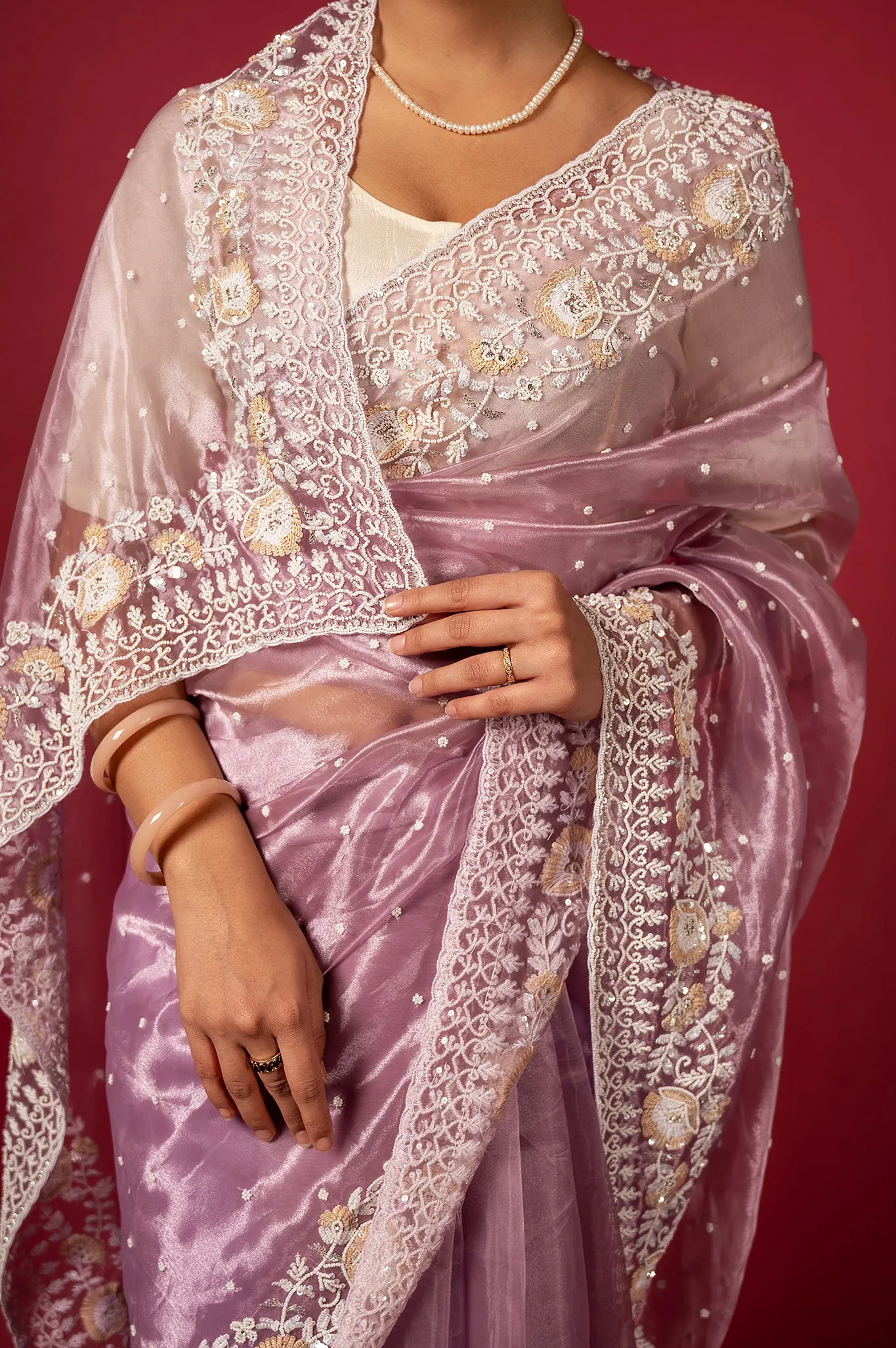 Cocktail Orchid Saree