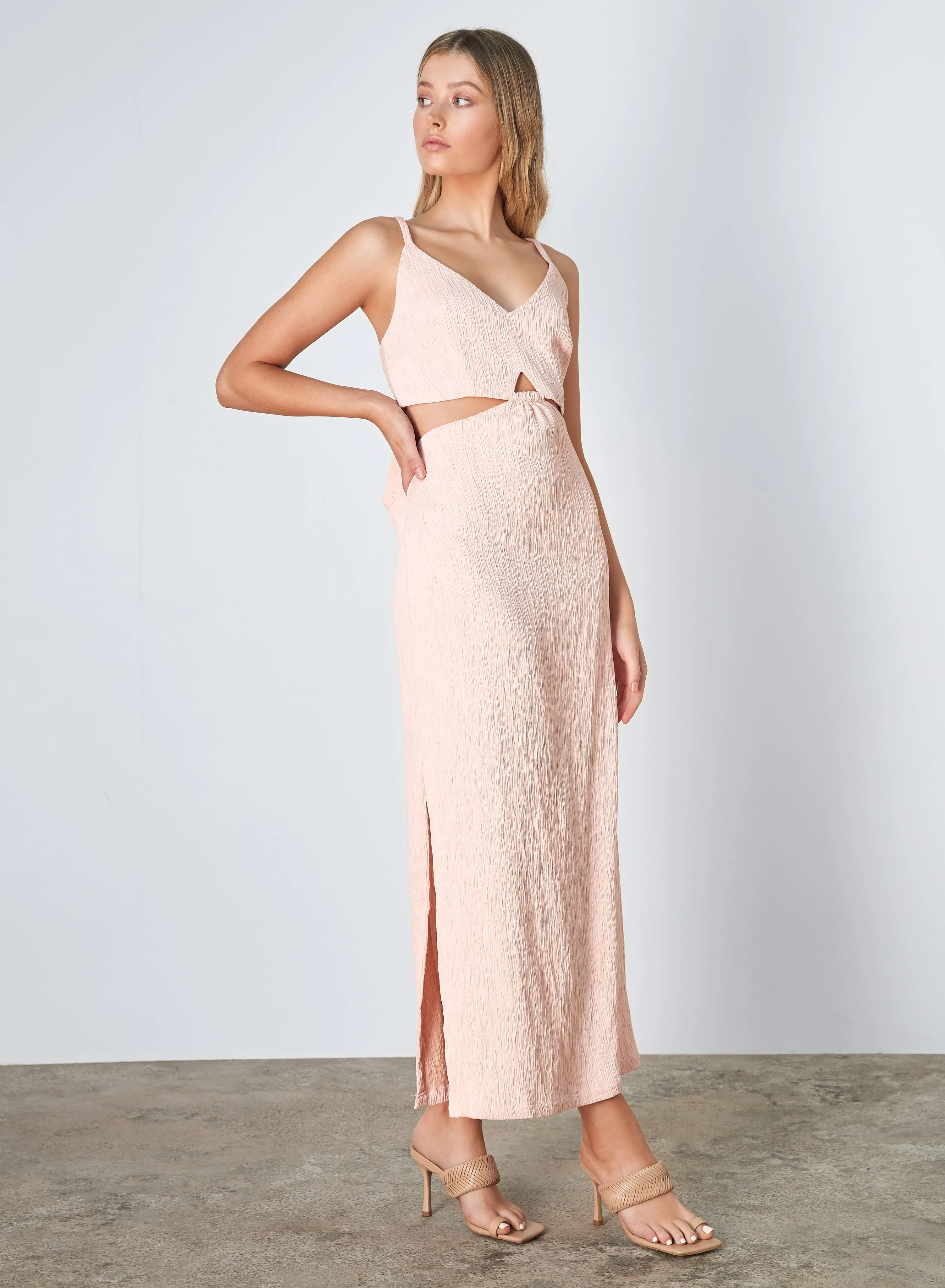 Cove Midi Dress (Shell Pink)