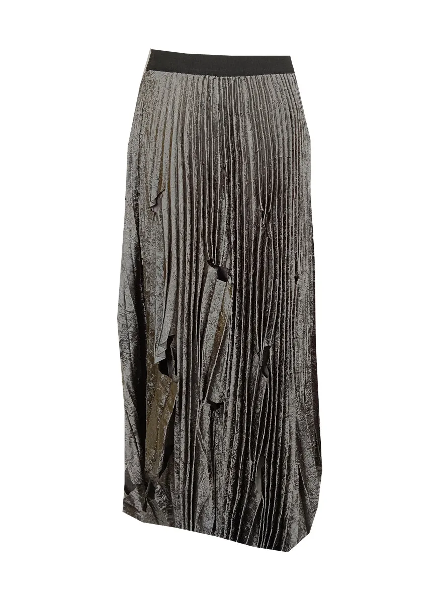 D230017 Wrinkled Pleated Skirt