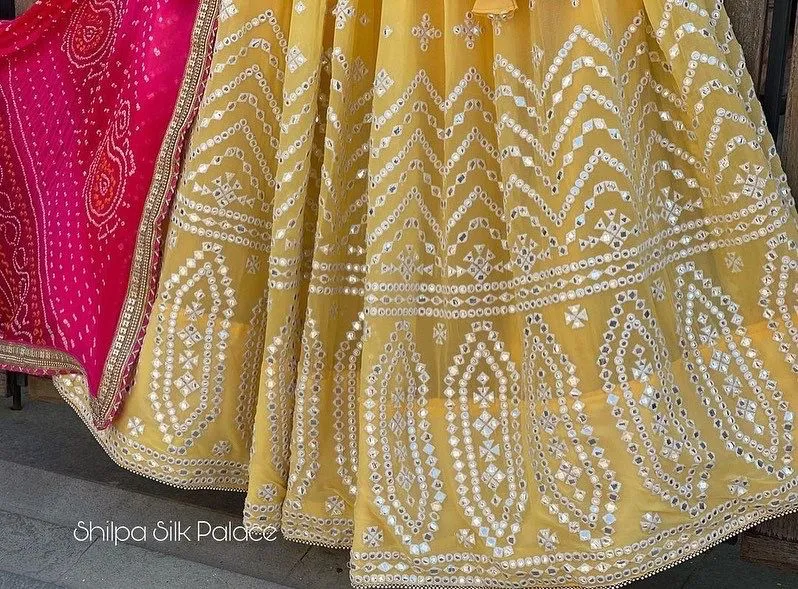 DESIGNER YELLOW PINK INDIAN WEDDING SANGEET