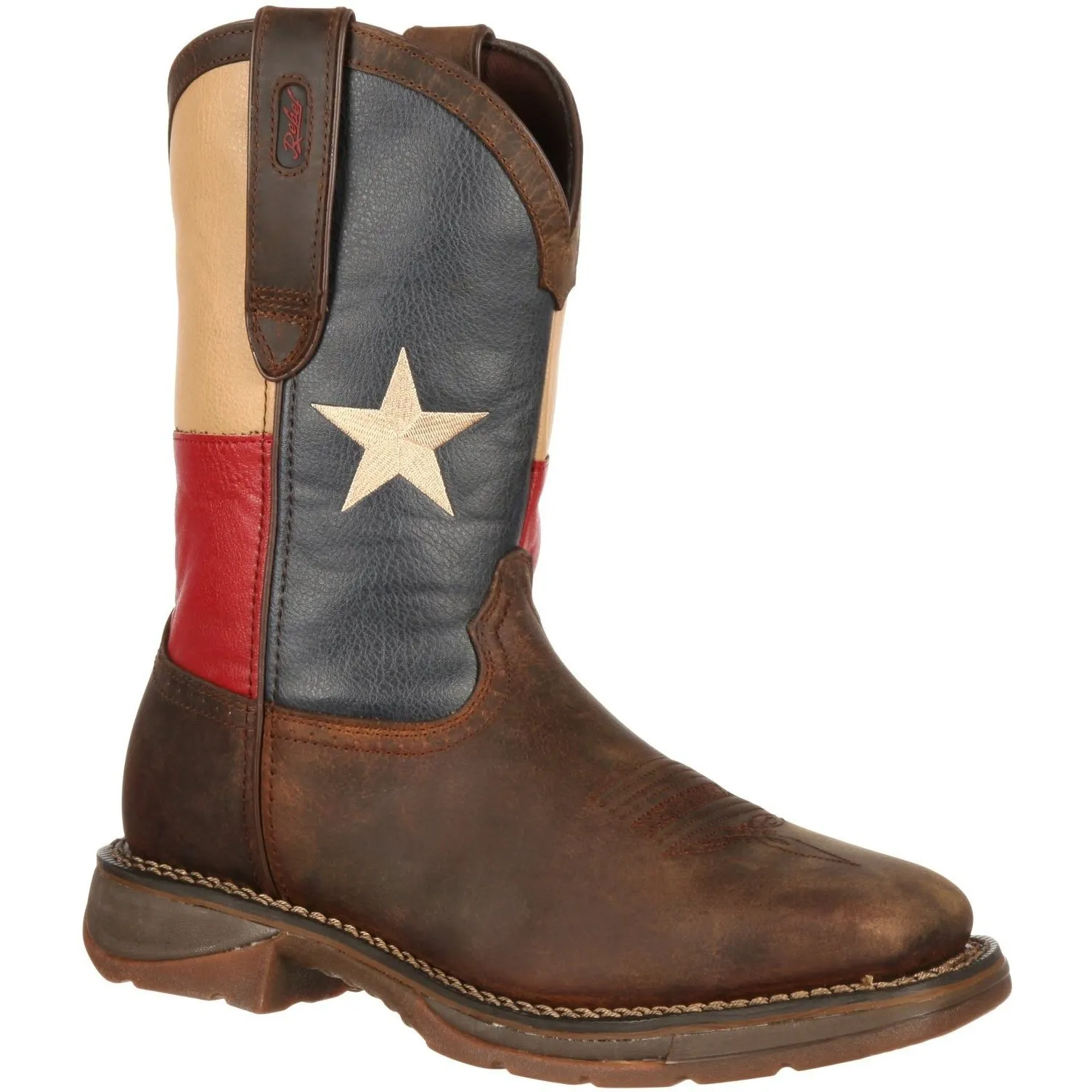 Durango Men's Rebel Steel Toe Western Flag Boot - Brown - DB021