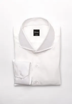 Egyptian White 60's Poplin Shirt - Cut Away Extreme Collar