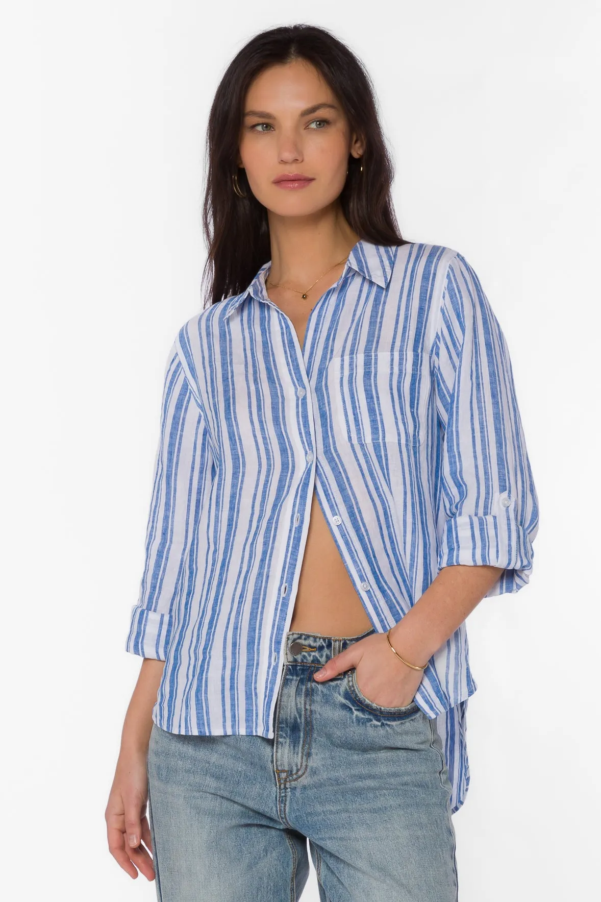 Elisa Blue Stripe Shirt