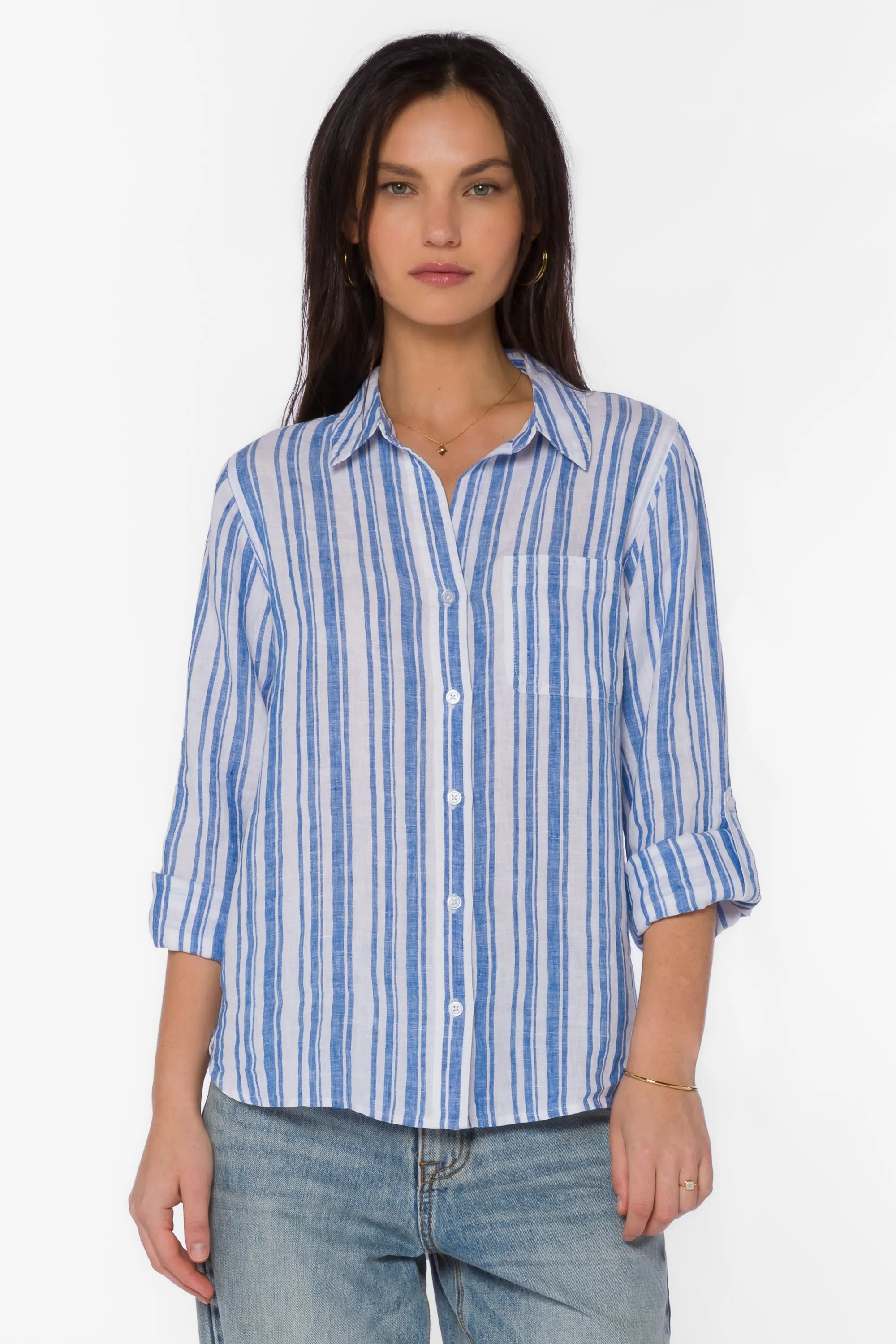 Elisa Blue Stripe Shirt