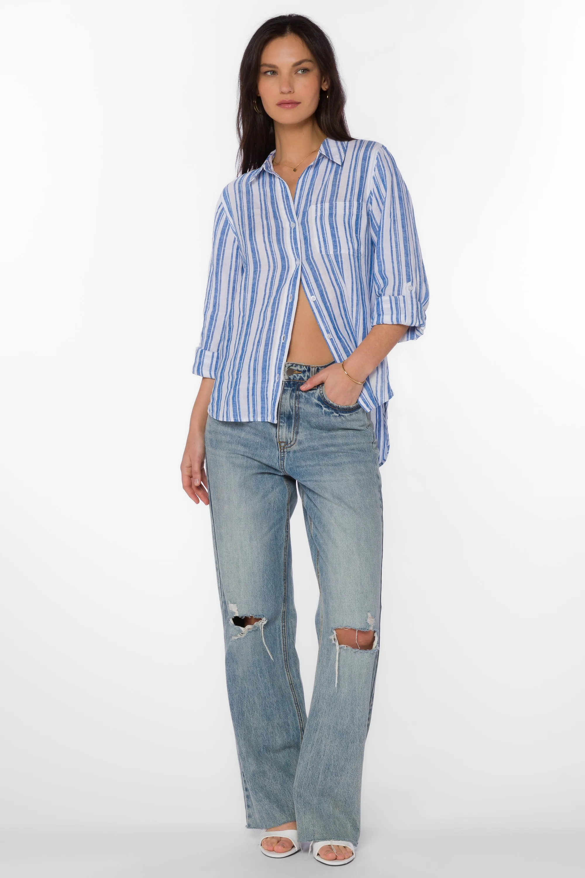 Elisa Blue Stripe Shirt