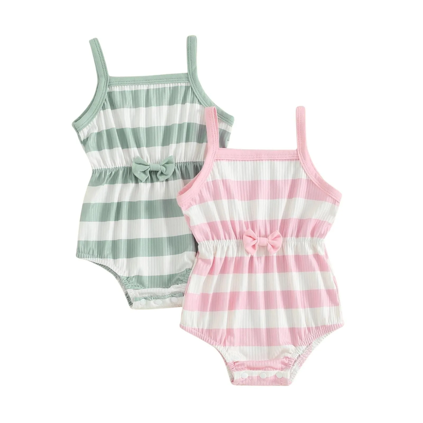 ESTHER Striped Bowtie Romper