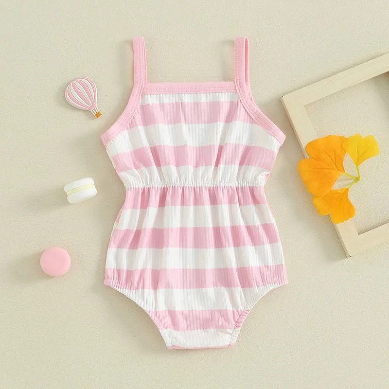 ESTHER Striped Bowtie Romper