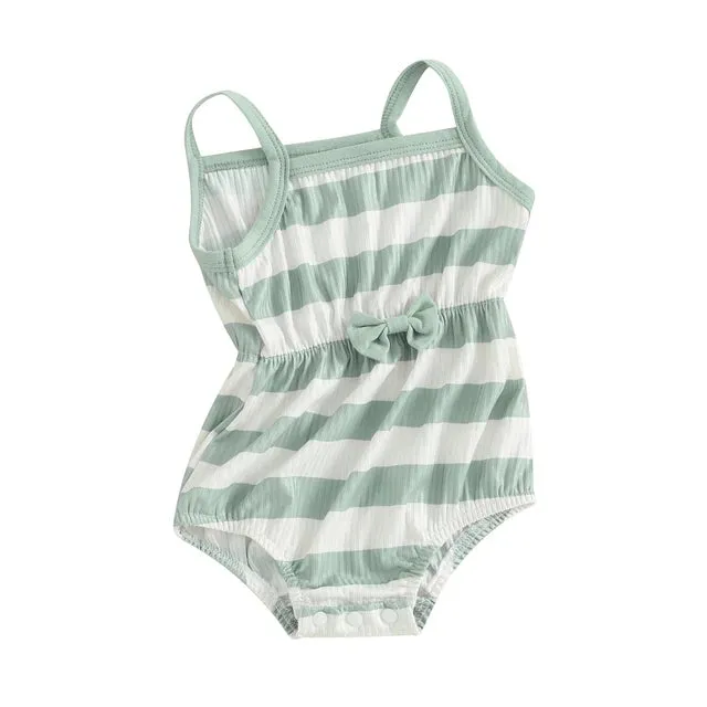 ESTHER Striped Bowtie Romper