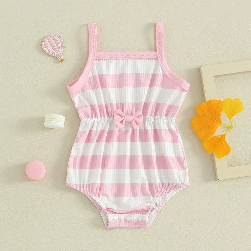 ESTHER Striped Bowtie Romper