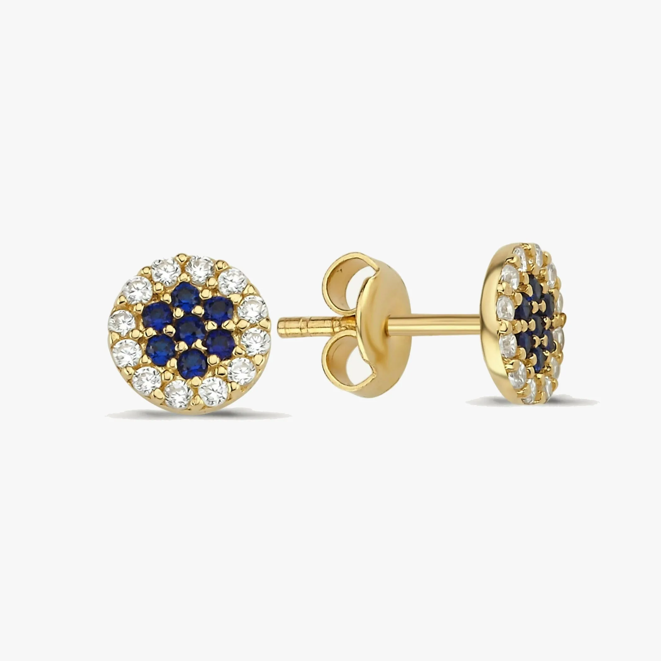 Evil Eye Earrings | 14K Solid Gold