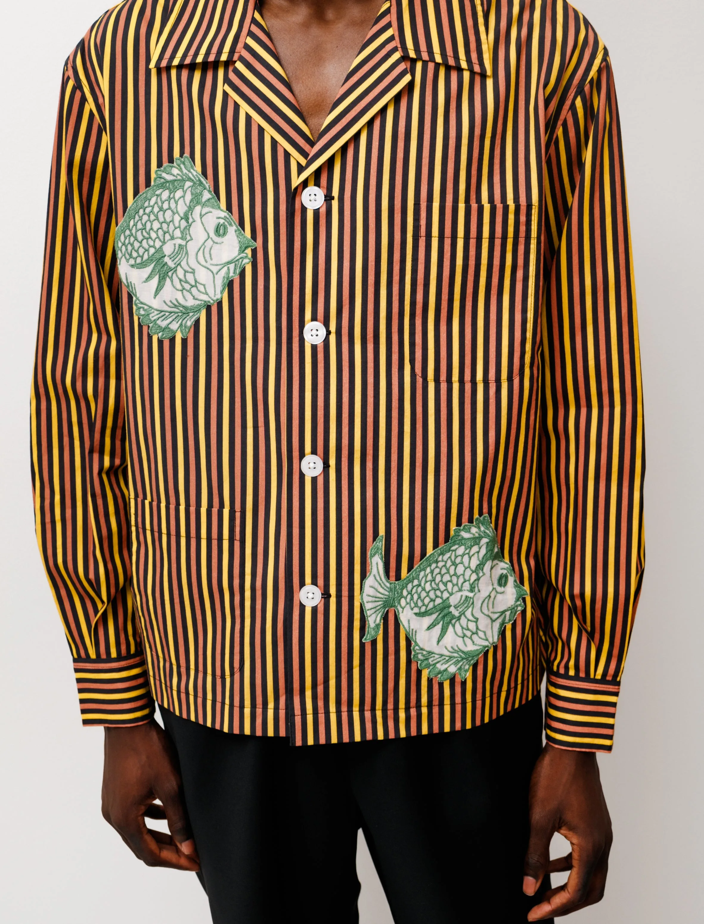 Fish Appliqué Long Sleeve Shirt