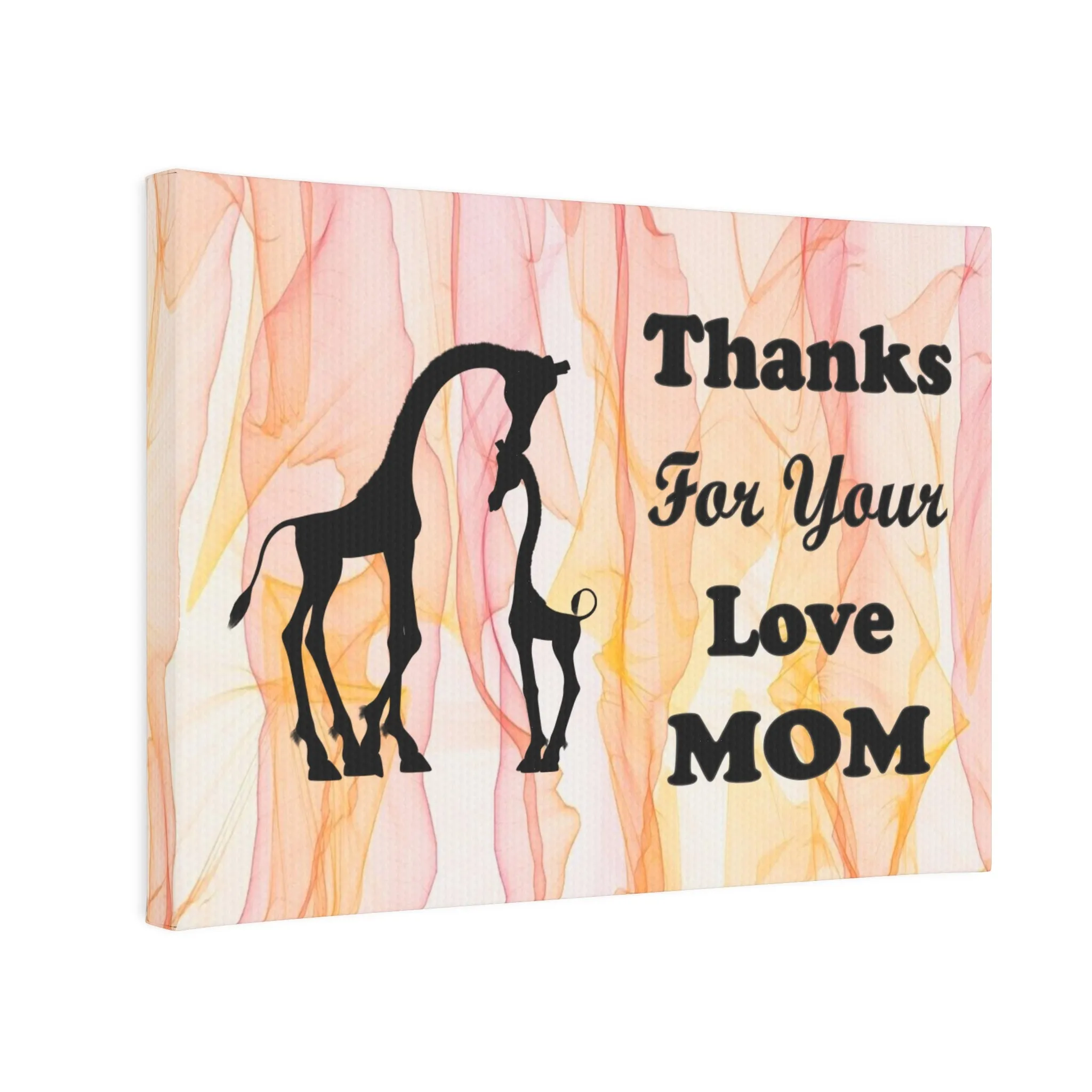 Giraffe Canvas Photo Tile - Thanks For Your Love Mom