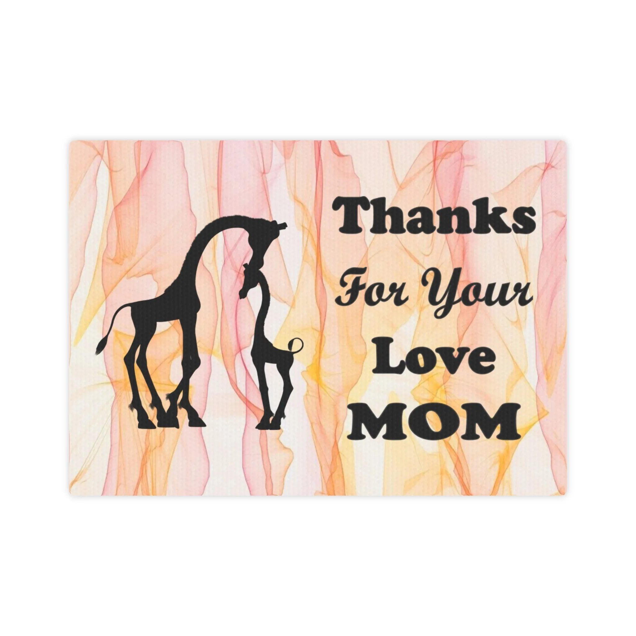 Giraffe Canvas Photo Tile - Thanks For Your Love Mom