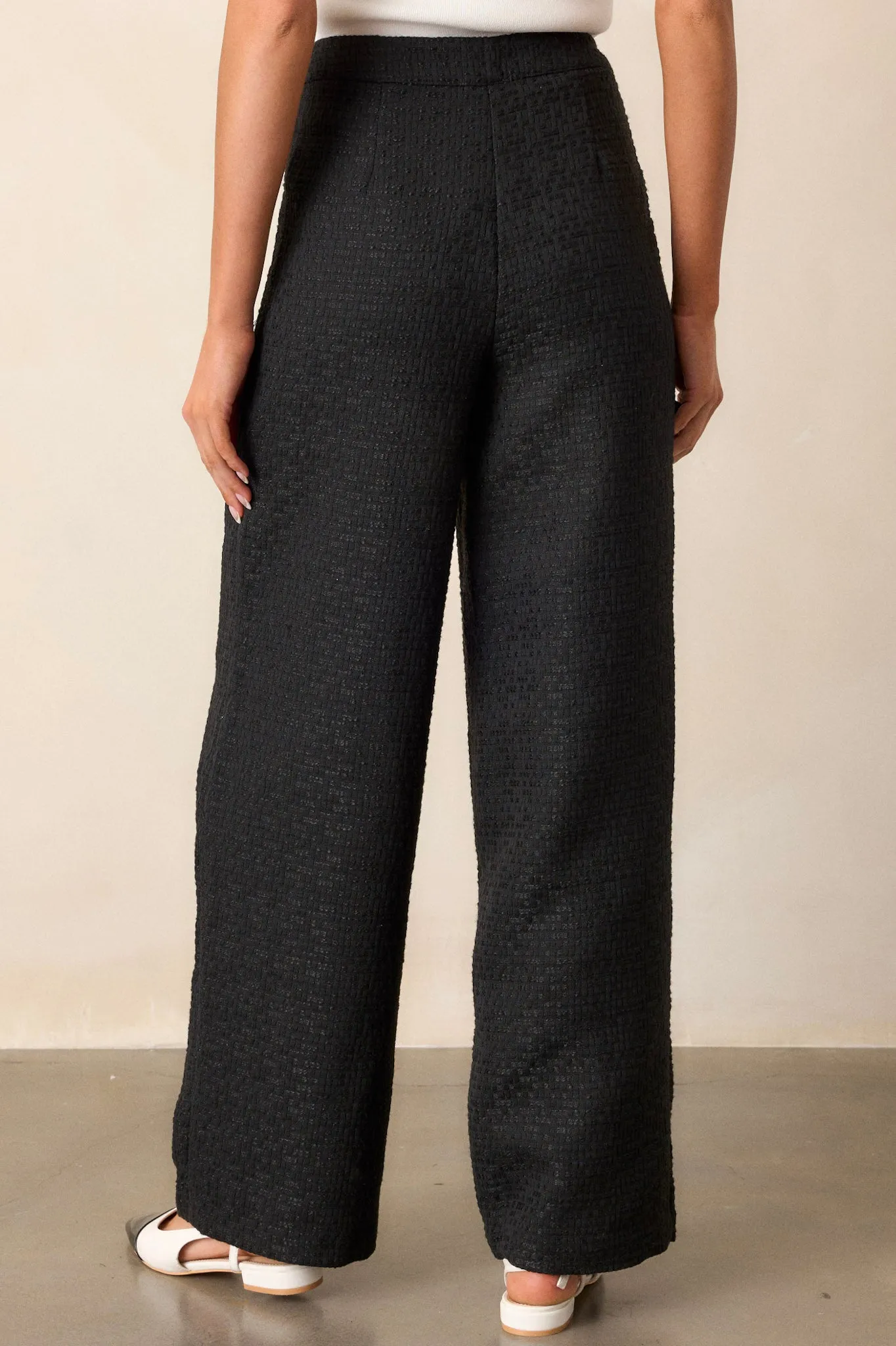 Glass Half Full Black Tweed Pants