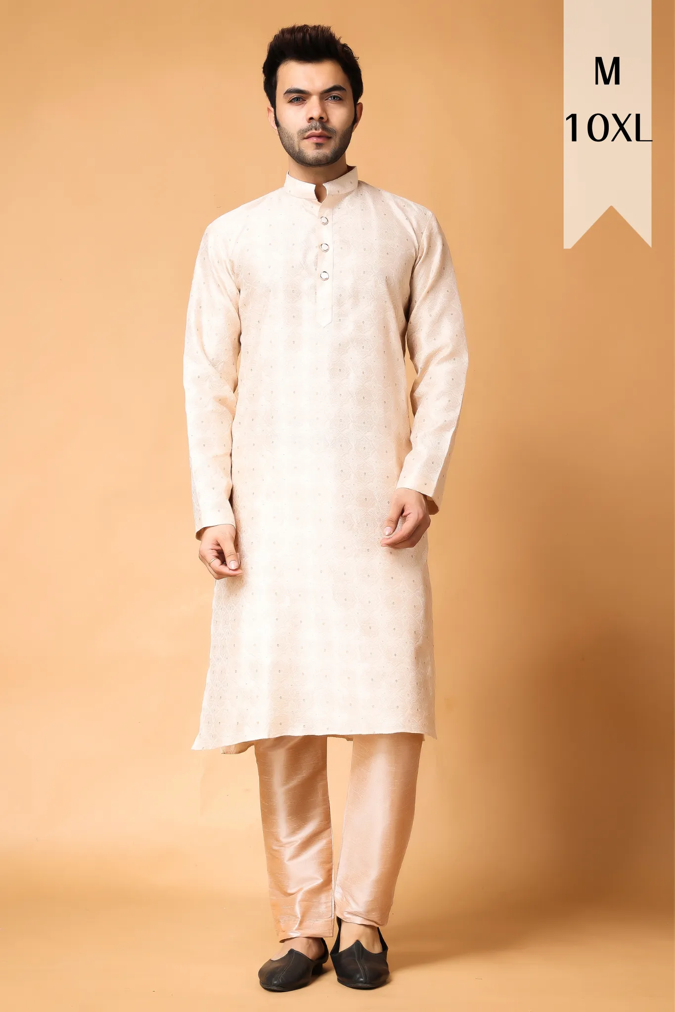 Gold Corn Embroidered Kurta Pajama