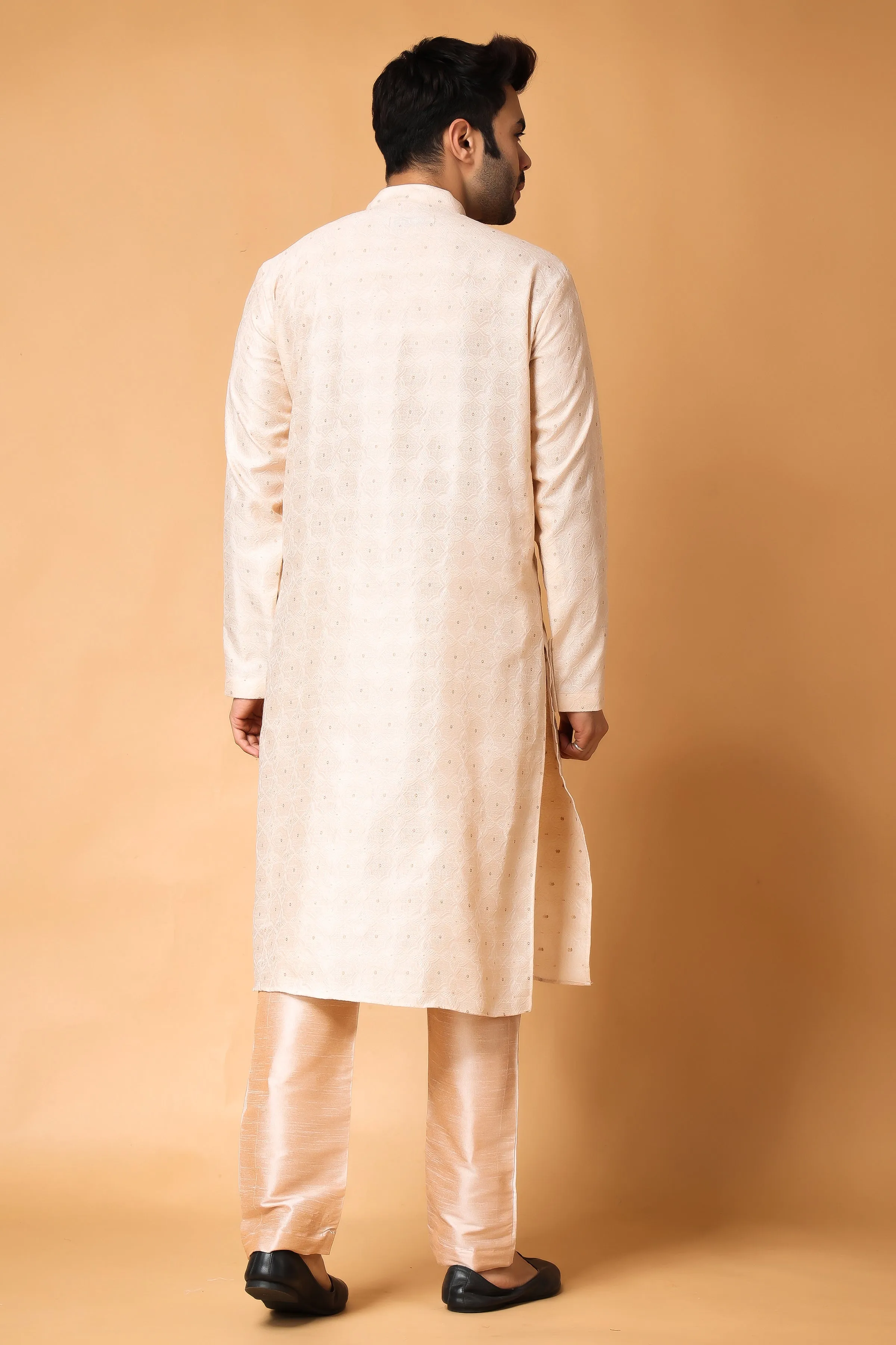 Gold Corn Embroidered Kurta Pajama