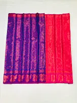 Gorgeous Blue Colored Soft Silk Saree With Rich Pallu For Women