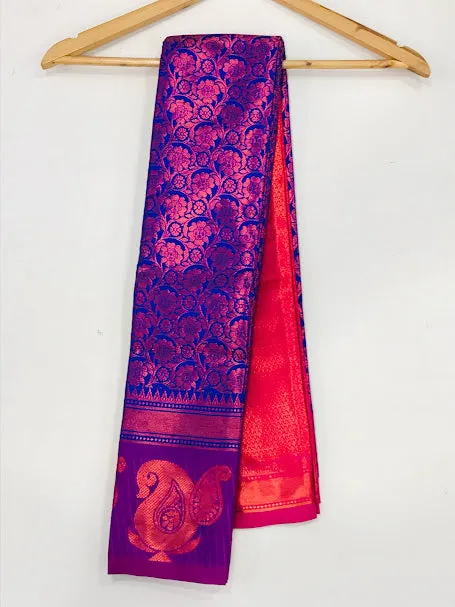 Gorgeous Blue Colored Soft Silk Saree With Rich Pallu For Women