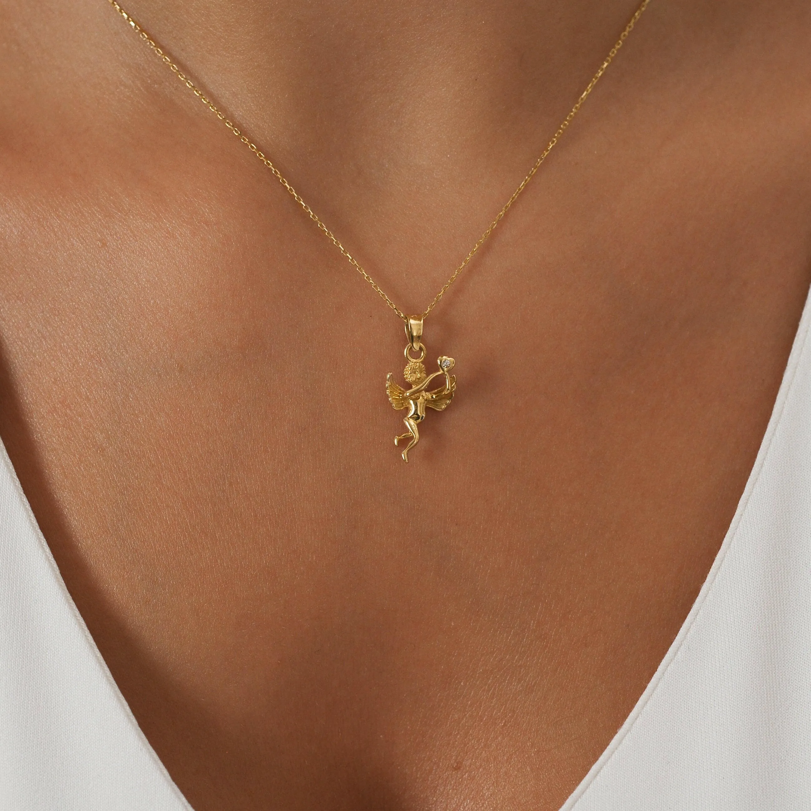 Guardian Angel Necklace | 14K Solid Gold