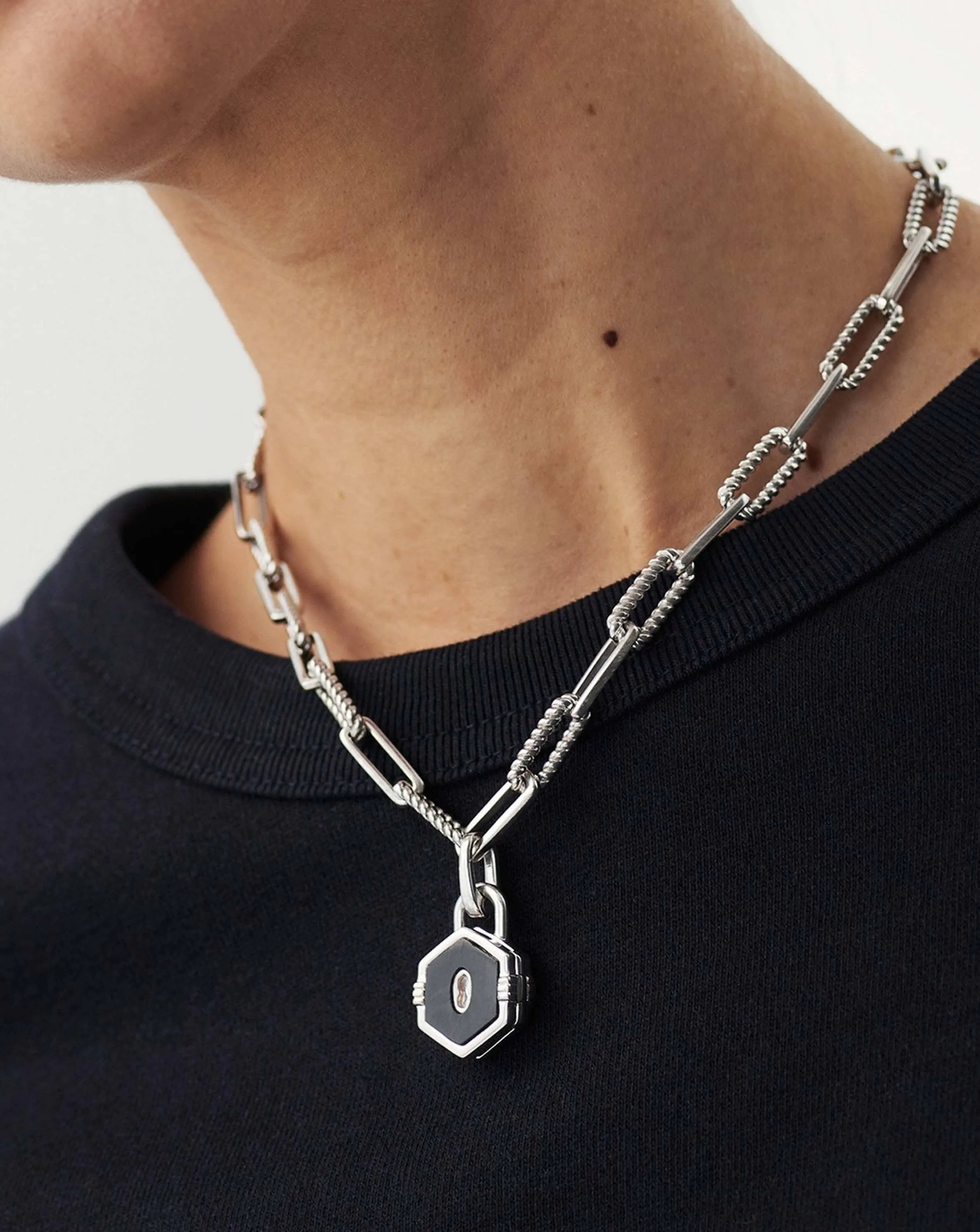 Hex Padlock Chain Necklace