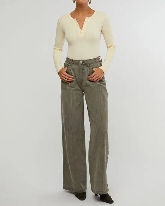 High Rise Pleated Wide Leg Pants