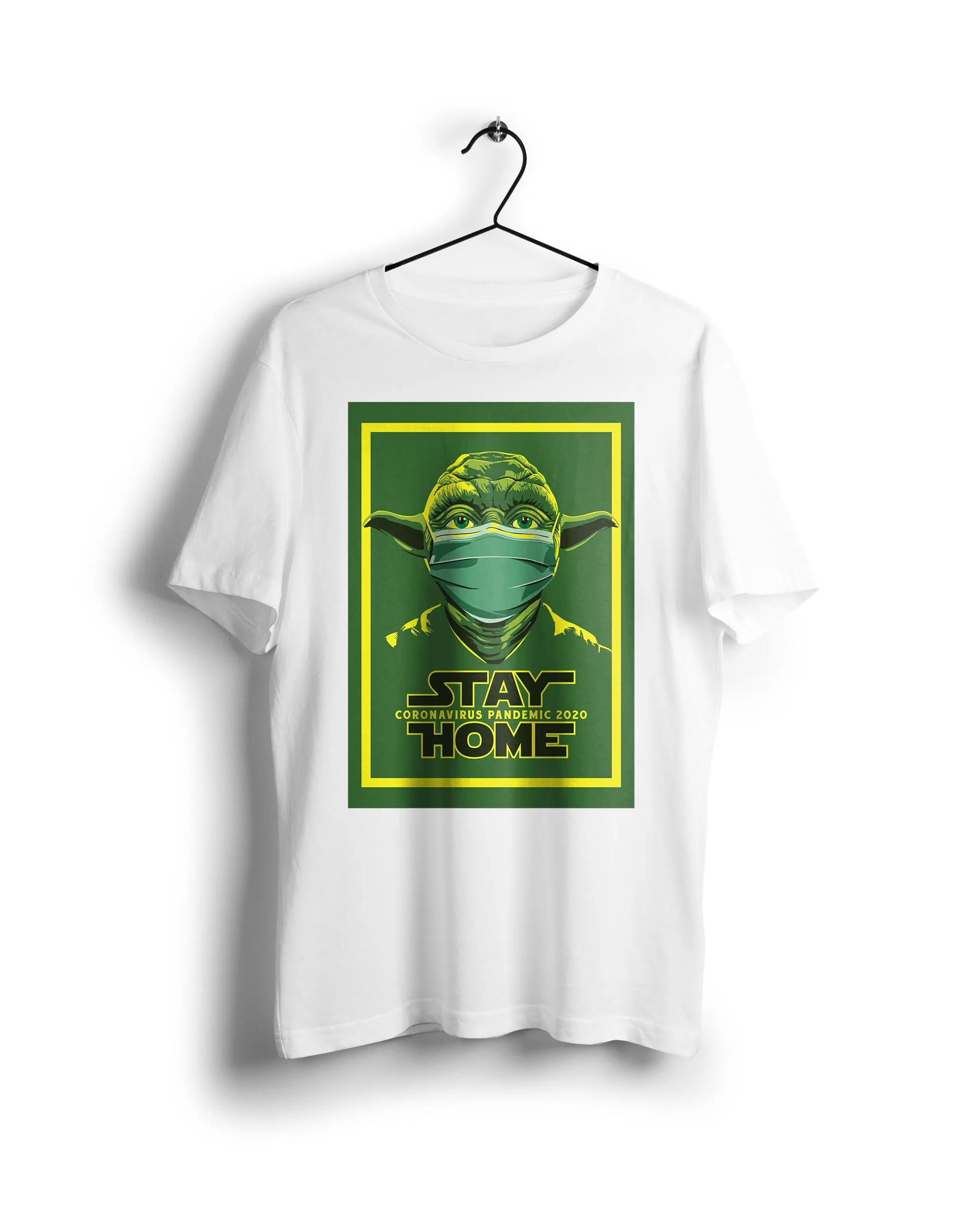 Home Stay Yoda Star wars - Digital Graphics Basic T-shirt White