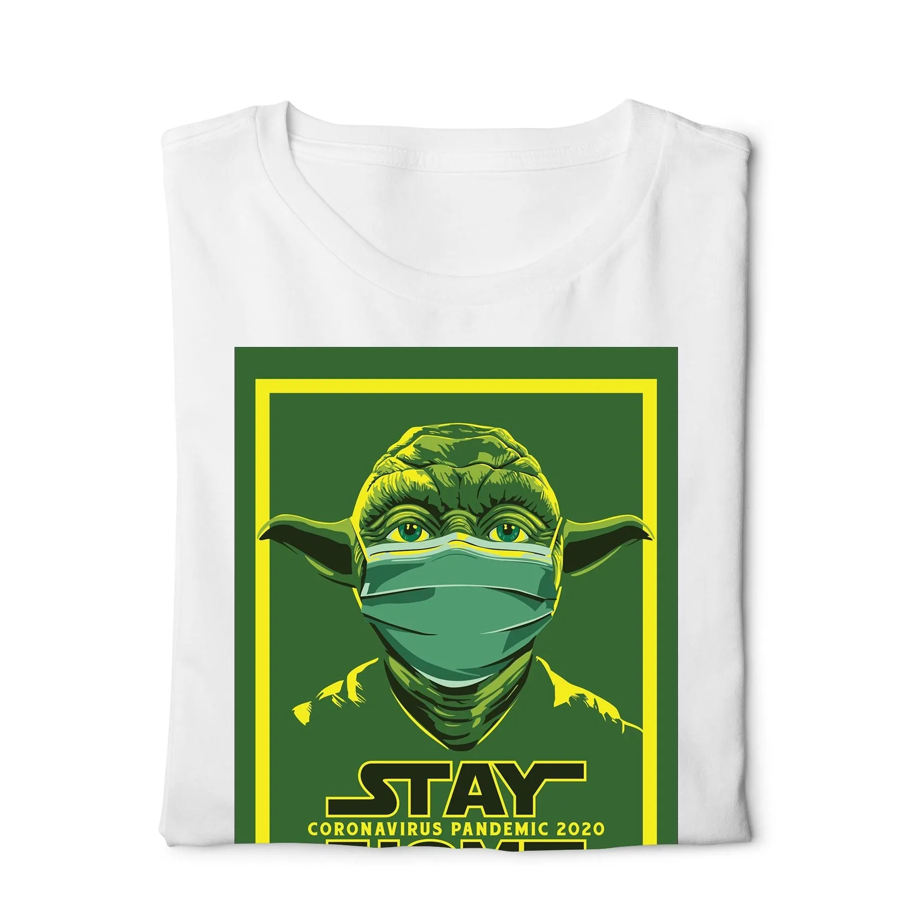 Home Stay Yoda Star wars - Digital Graphics Basic T-shirt White