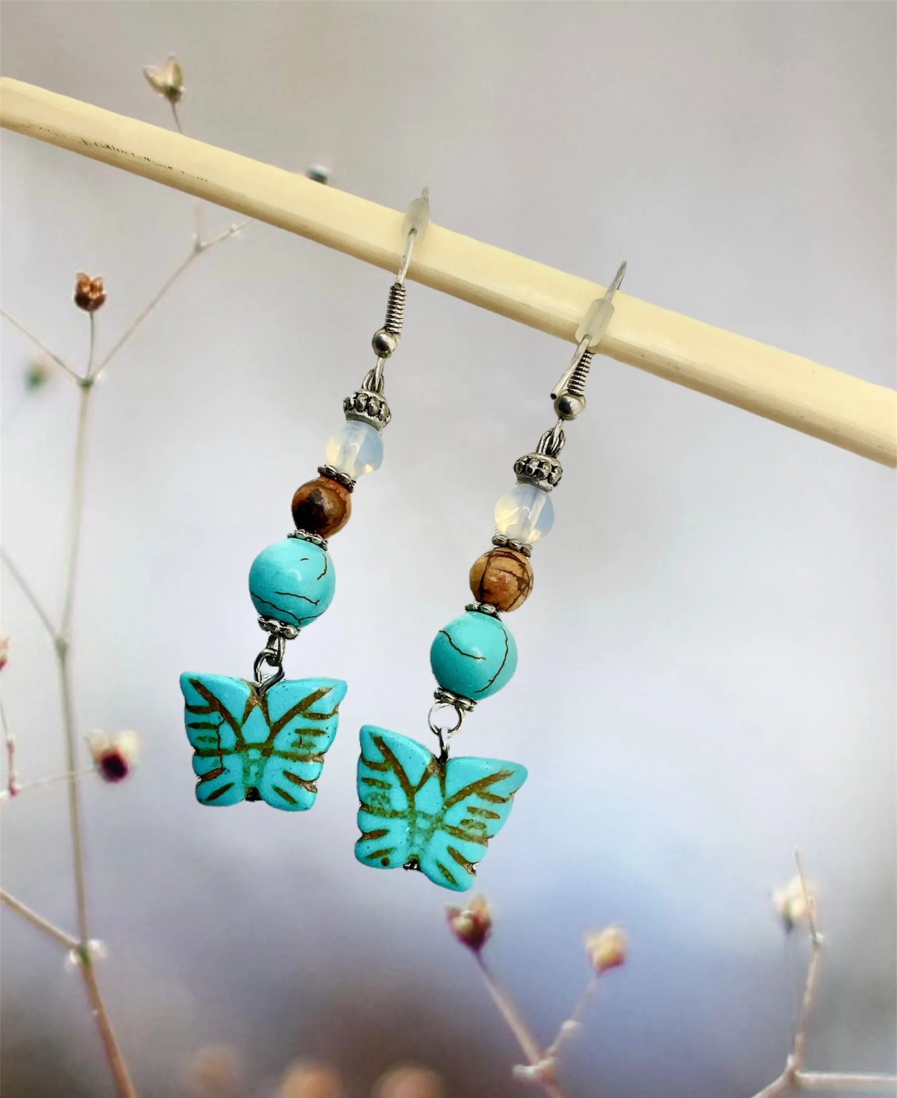 Howlite Butterfly Earrings