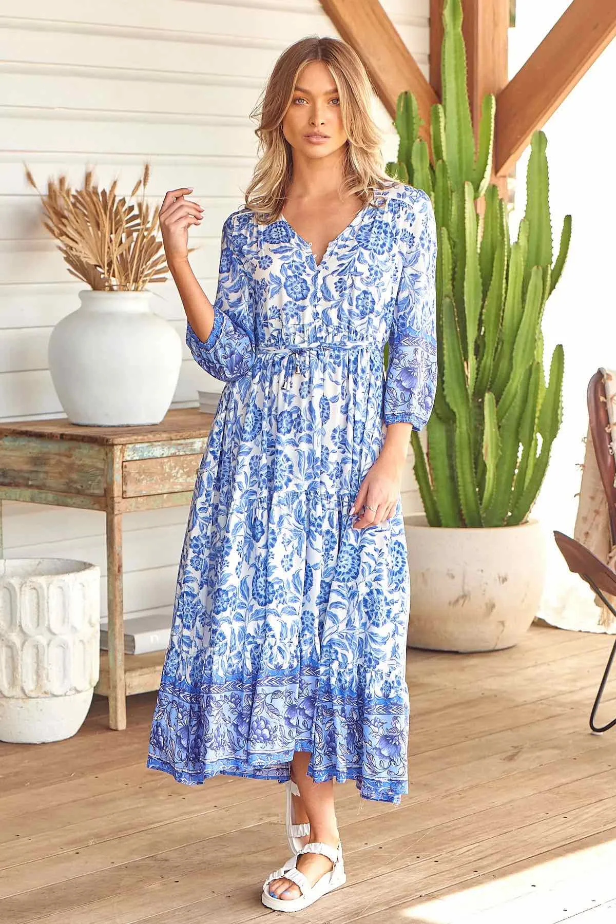 Jess Midi Dress - Blue