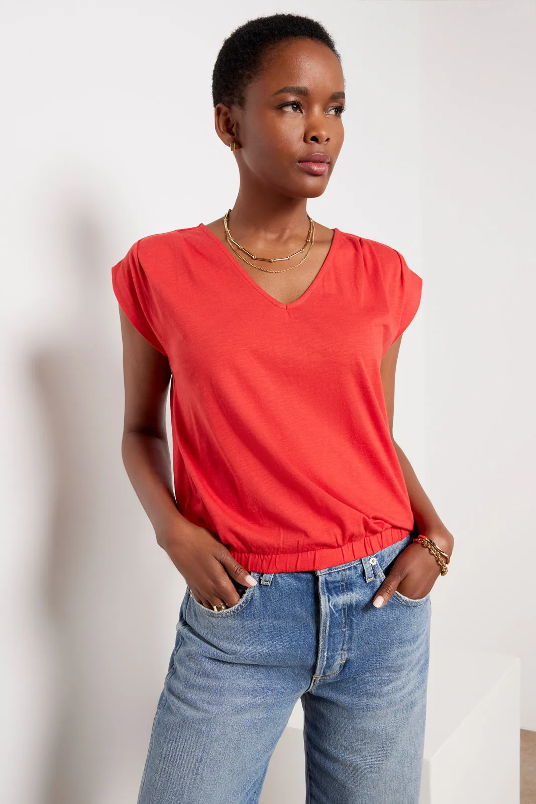 Kinsley Pleated Shoulder Top