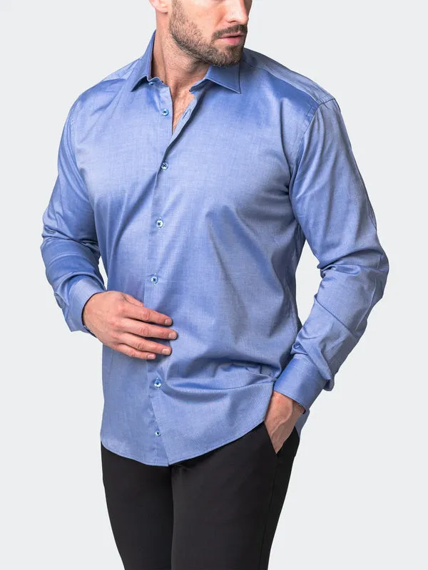 Maceoo Stretch Shirt | Classic ShinyFinish Blue