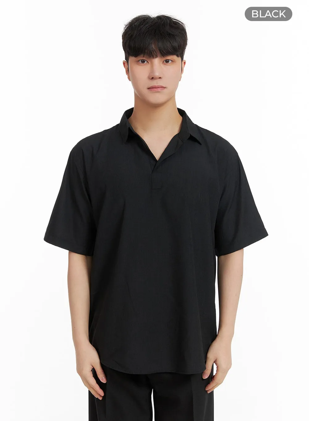 Men's Solid Collar Shirt IA402